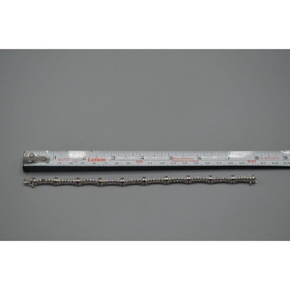 Hour Glass Bead Bracelet 925 PAJ Sterling Silver Clear Stone Hourglass 20.34g 8" - Picture 10 of 10